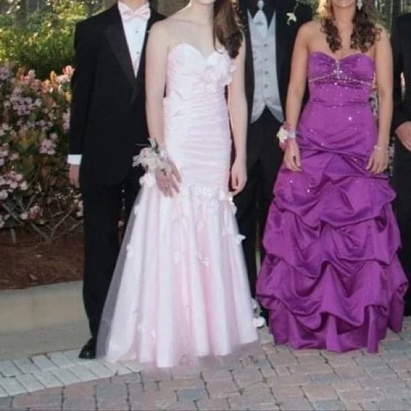 Blush Pink Prom Dress Size 2 - Picture 6 of 6